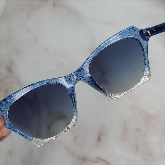 Burberry butterfly bluebird blue glitter sunglasses New - Picture 6 of 11